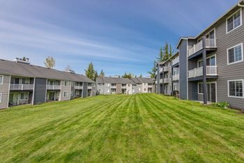 Lush landscapes of Black Lake Apartments in Olympia WA