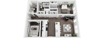 the 1190 sqft floor plan with bedrooms and baths