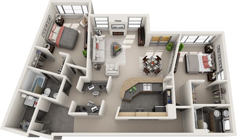 bedroom floor plan an open concept living room and kitchen with a large dining area and a balcony