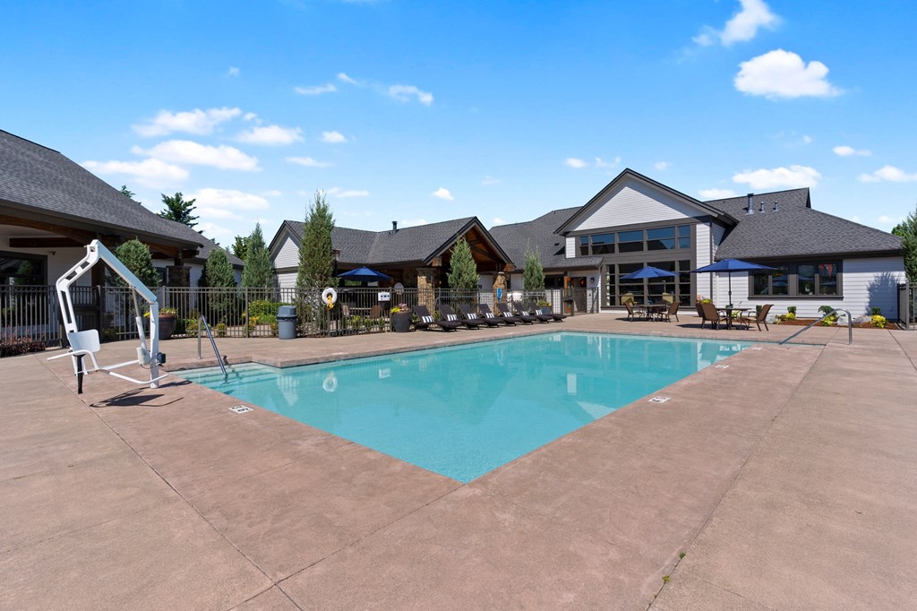 the swimming pool at our apartments
