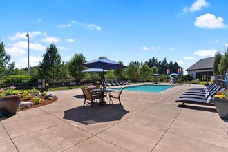 our apartments have a large pool and patio
