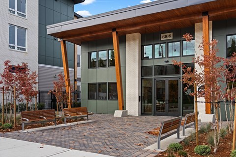 A building with a sign that says G101 on it.