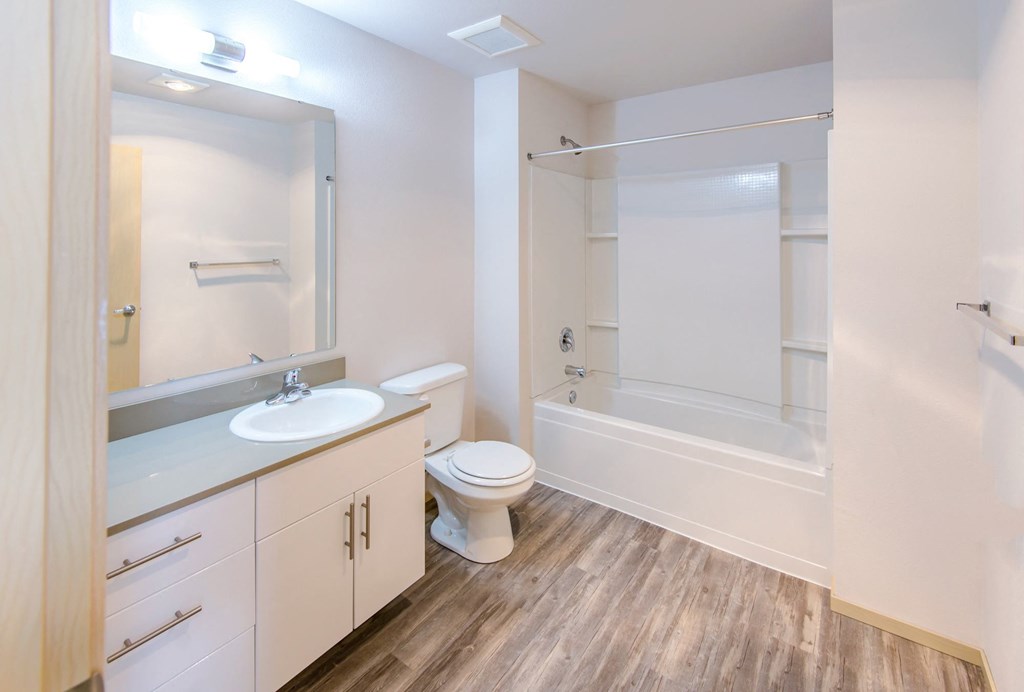 a bathroom with a sink toilet and a shower