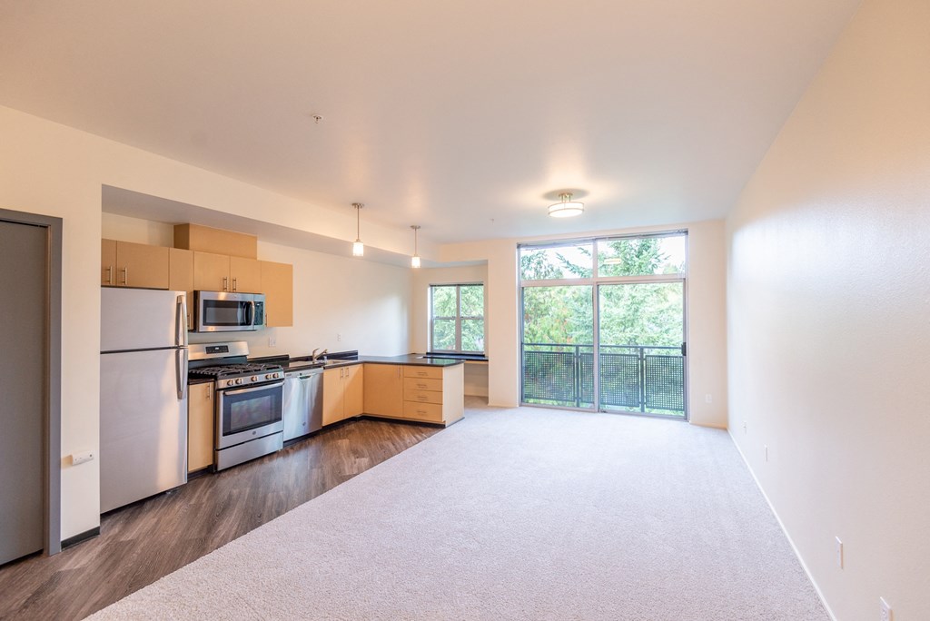 the preserve at ballantyne commons apartment living room and kitchen