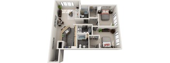 a floor plan of a 1 bedroom apartment at the crossings at white marsh apartments in white marsh
