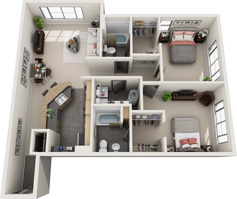 a floor plan of a 1 bedroom apartment at the crossings at white marsh apartments in white marsh