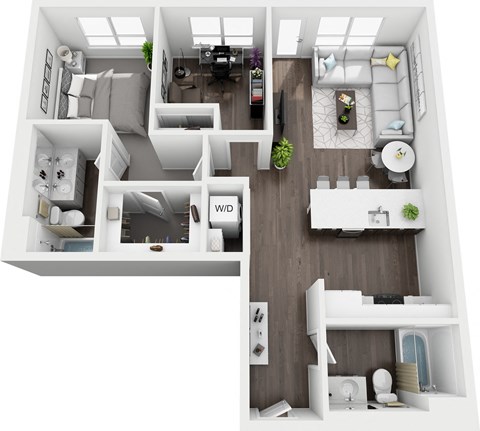a 1 bedroom floor plan  the residences atmask