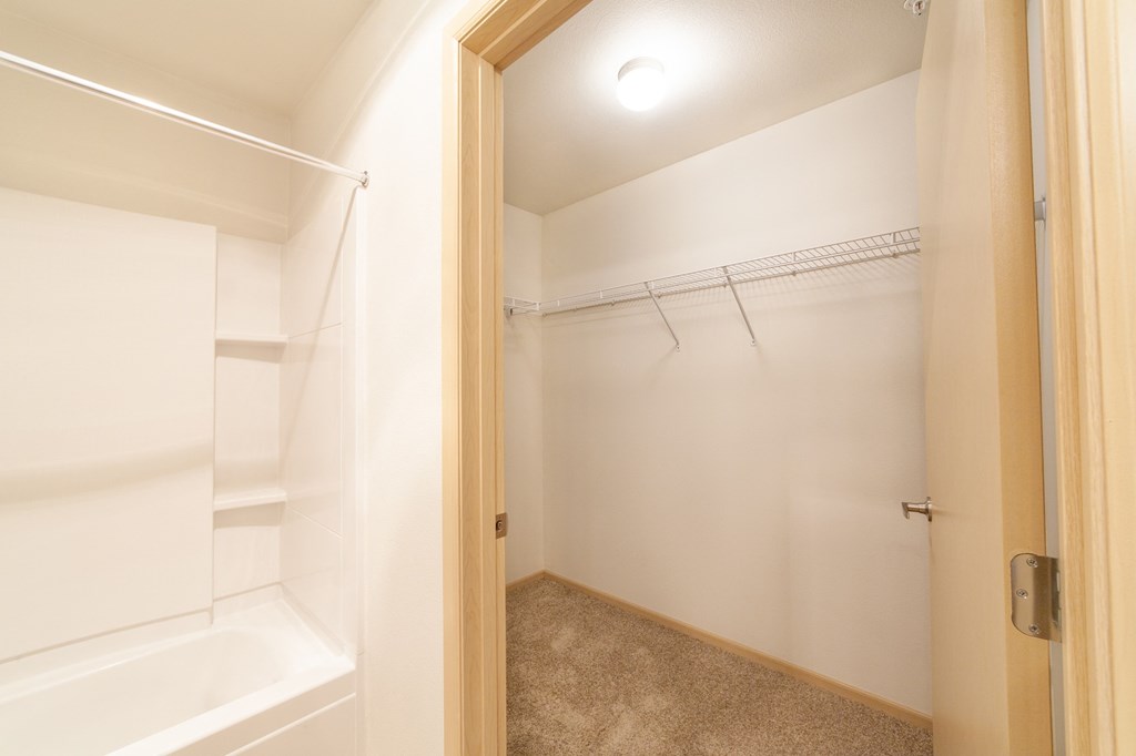 a bathroom with a shower and a bathtub