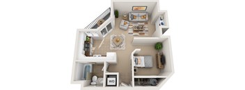 a floor plan of a house with a balcony and a living room