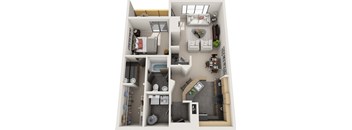 a floor plan of a 1 bedroom apartment at the crossings at white marsh apartments in white marsh