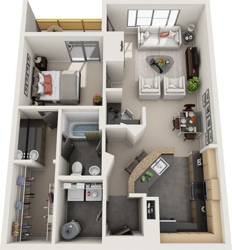 a floor plan of a 1 bedroom apartment at the crossings at white marsh apartments in white marsh