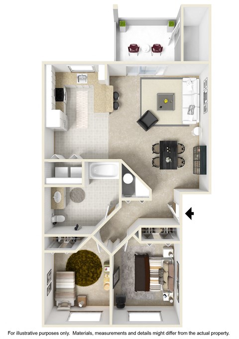 bedroom floor plan an in 1 bed 1 bath