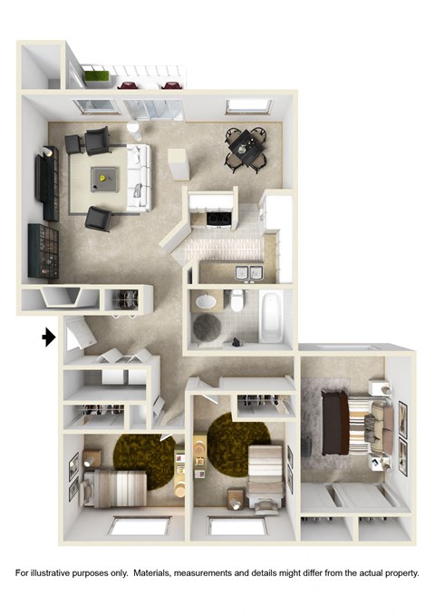 a floor plan of a house with a bedroom and a living room