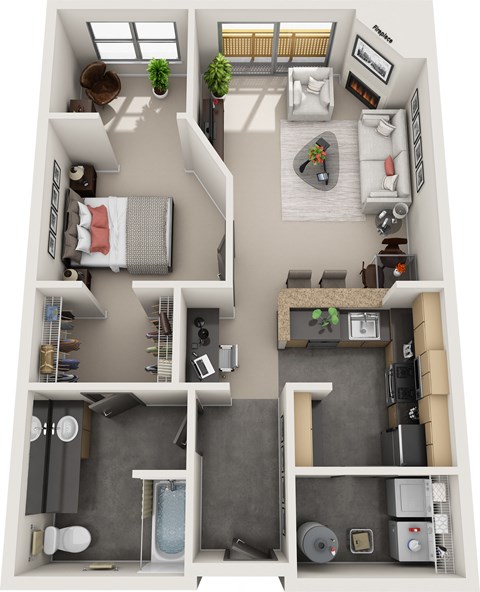 a floor plan of a 1 bedroom apartment at the crossings at white marsh apartments in white marsh
