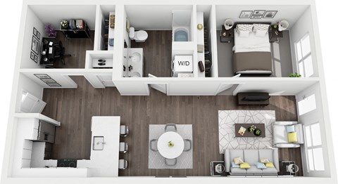 a 1 bedroom floor plan  the blvd apartments