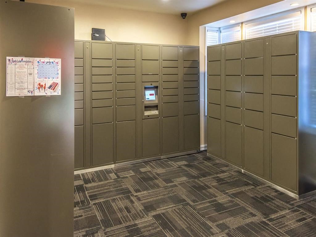 a row of lockers in a room