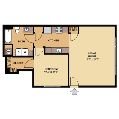 apple 2d colorized floor plan