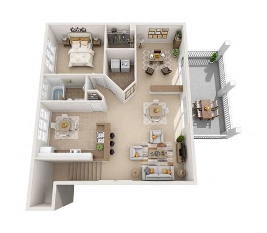 peach 3d floorplan