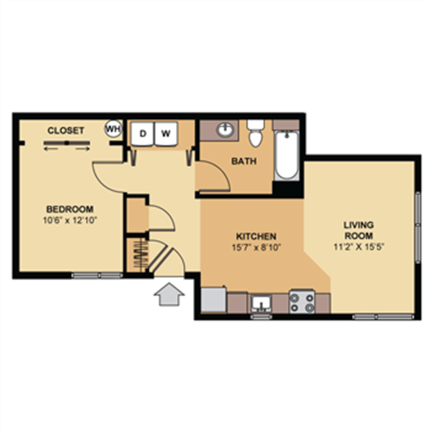 plum 2d colorized floorplan