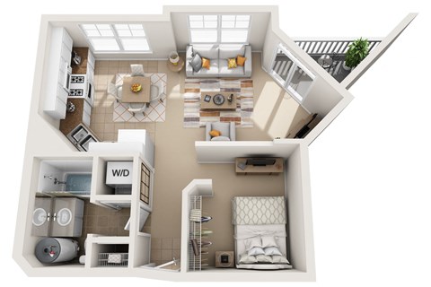 a floor plan of a house with a bedroom and a living room