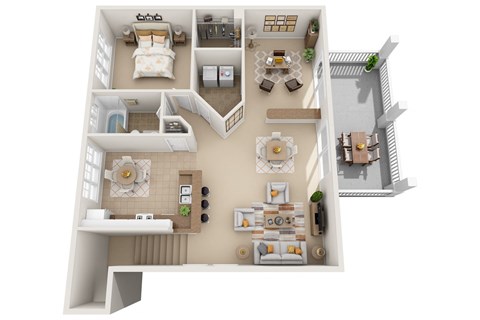 a floor plan of a house with a bedroom and a living room