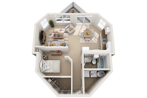 a bedroom floor plan is shown with a bathroom and living room