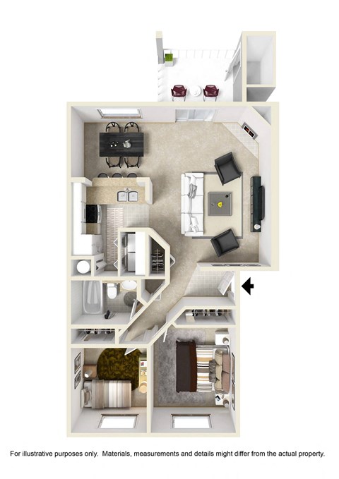 a floor plan of a studio apartment