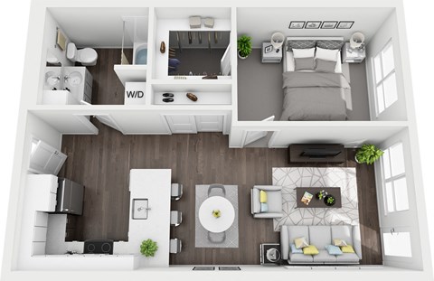 a 1 bedroom floor plan  the blvd apartments