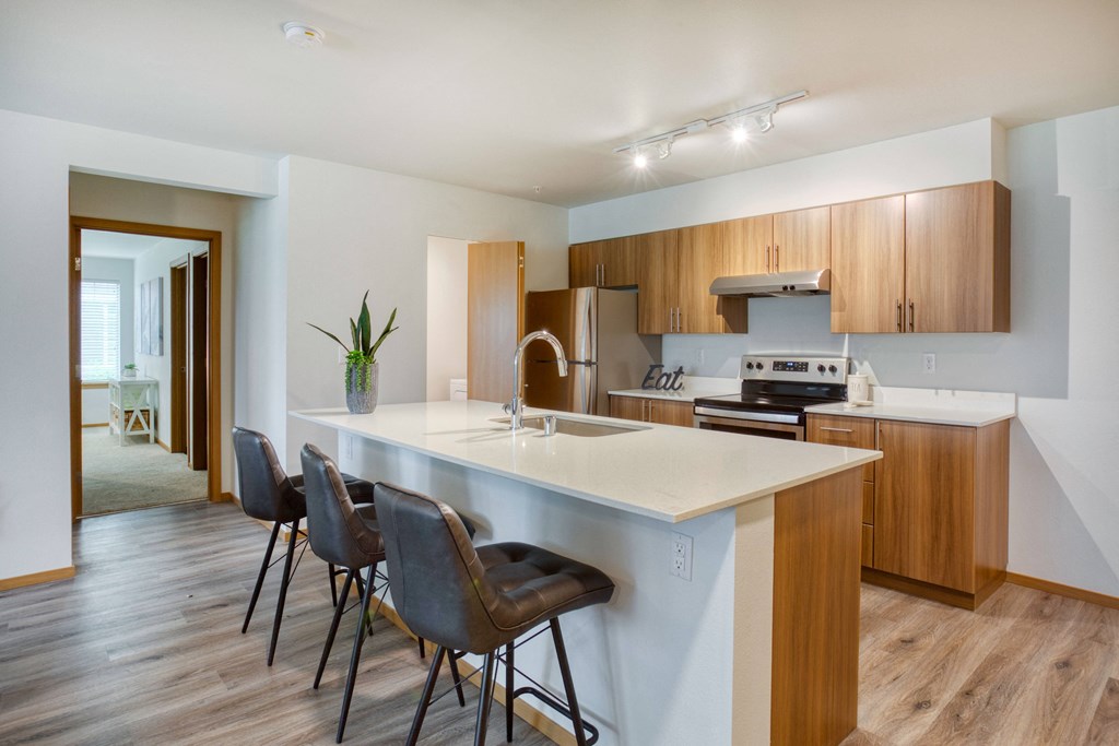 two bedroom kitchen island and kitchen
