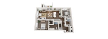 Blackbird 3 bedroom dark scheme 3d floorplan