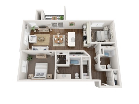 Blackbird 3 bedroom dark scheme 3d floorplan