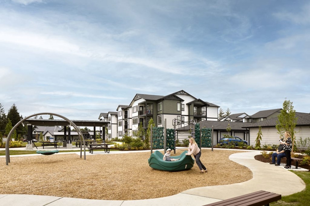 a playground at the preserve at great pond apartments in windsor, ct