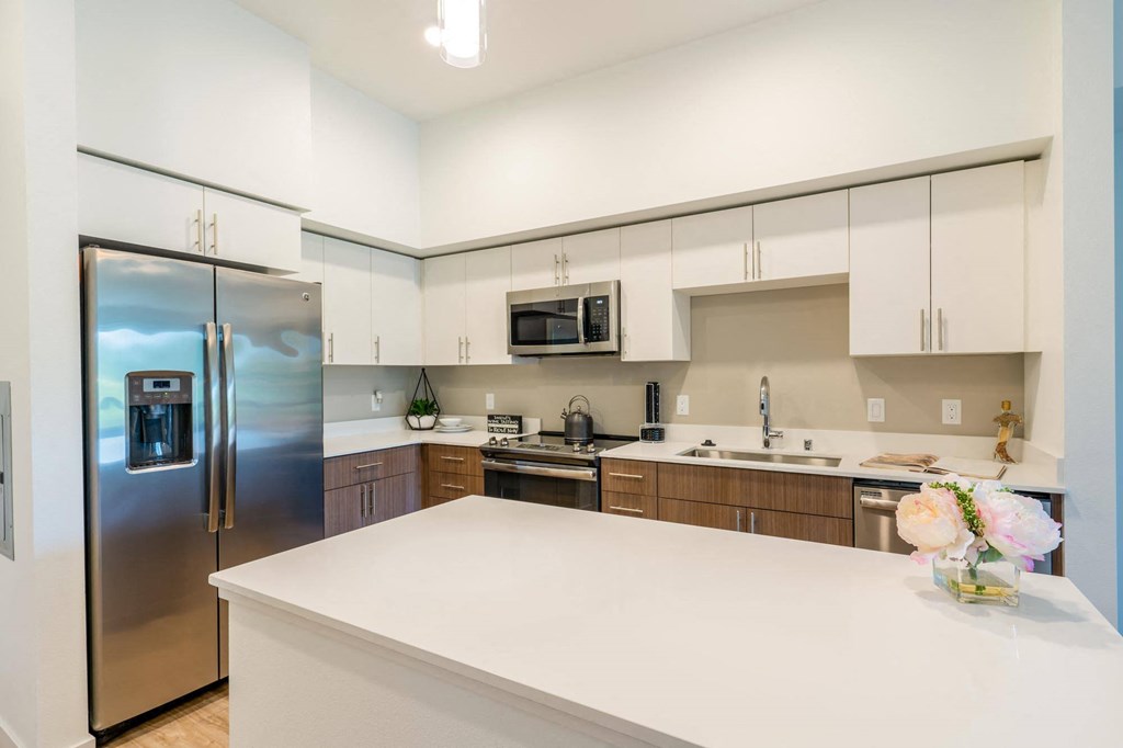 quartz island in kitchen