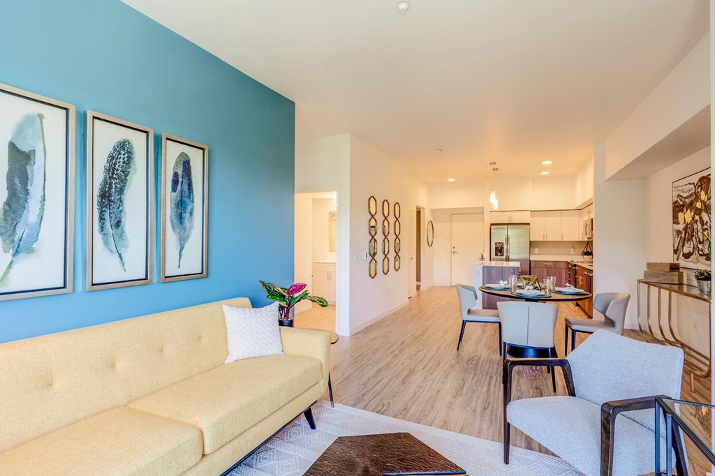 living room area of model unit