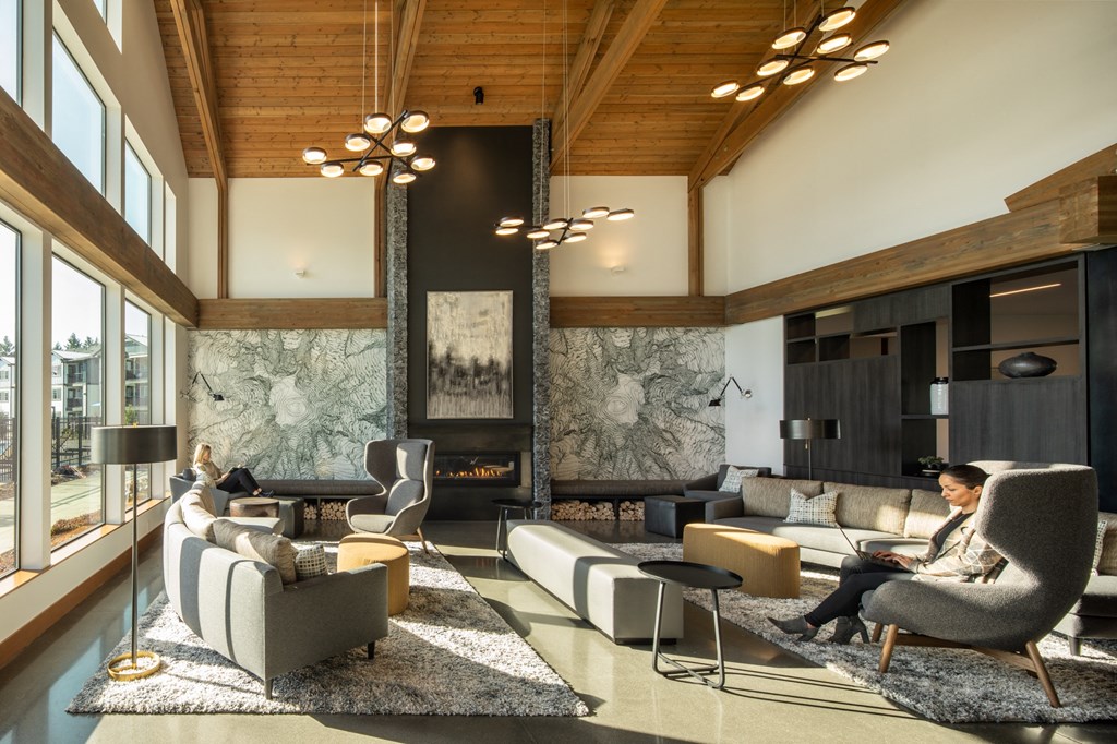 glacier run apartments lodge lounge in sunlight