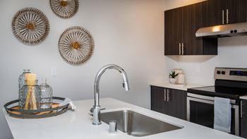 quartz countered island and high-end finishes