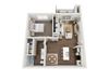 hummingbird one bedroom dark scheme 3d floorplan