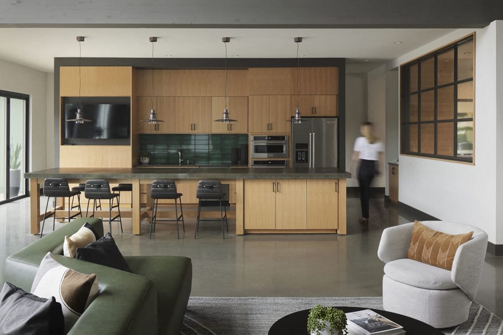 a view of the kitchen from the living room