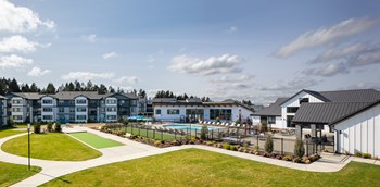 lodge and pool spring grounds view