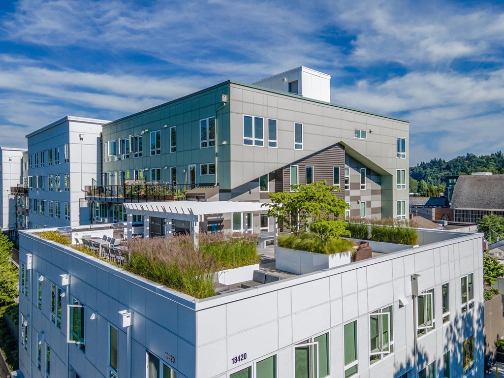 northwest corner of outdoor lounge