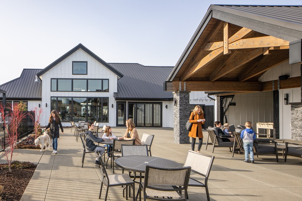 outdoor lounge area glacier run