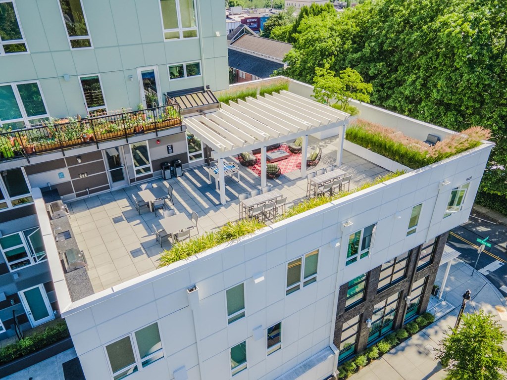 outdoor lounge see from aerial view, north side