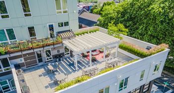 outdoor rooftop deck