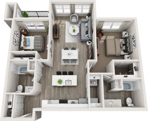 port 2 bedroom 2 bath floorplan