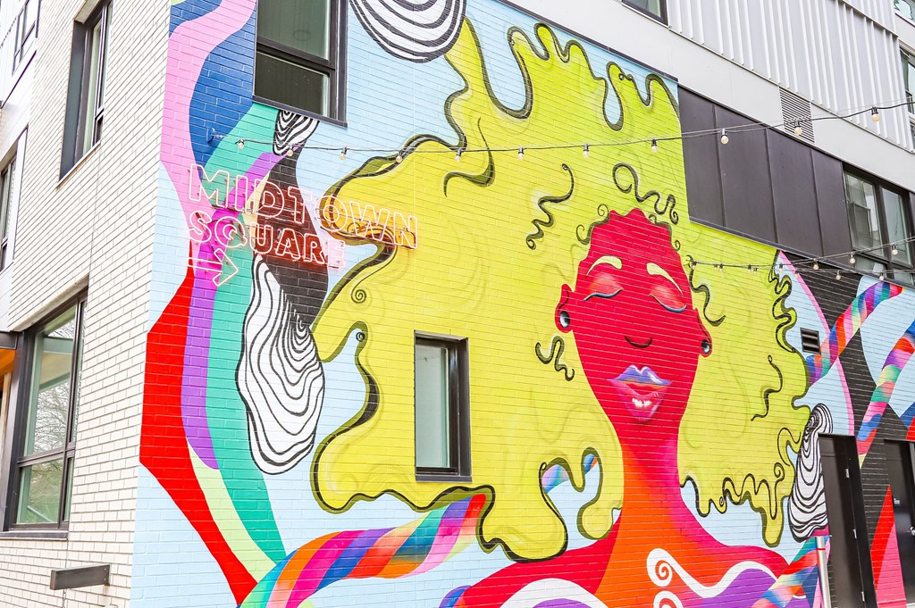 a mural on the side of a building