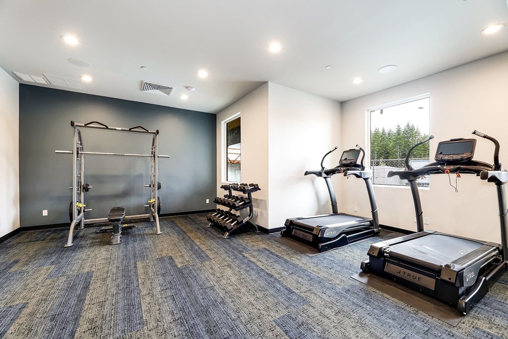 the gym at the flats at big tex apartments