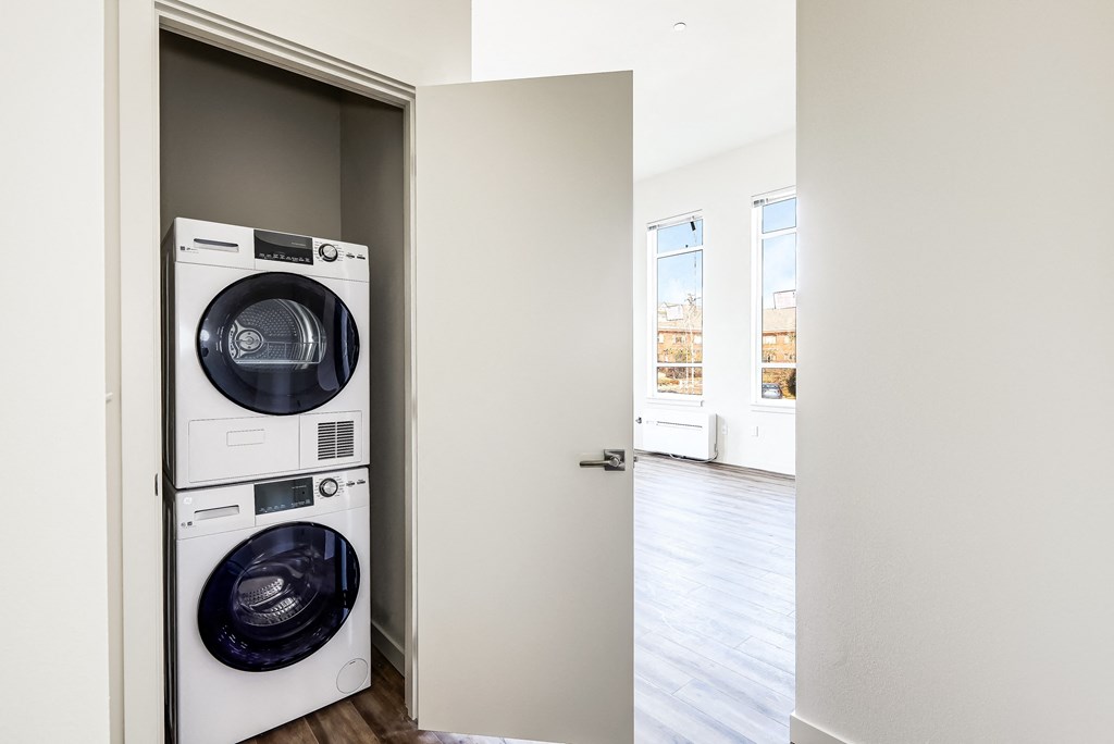 a washer and dryer in a laundry room