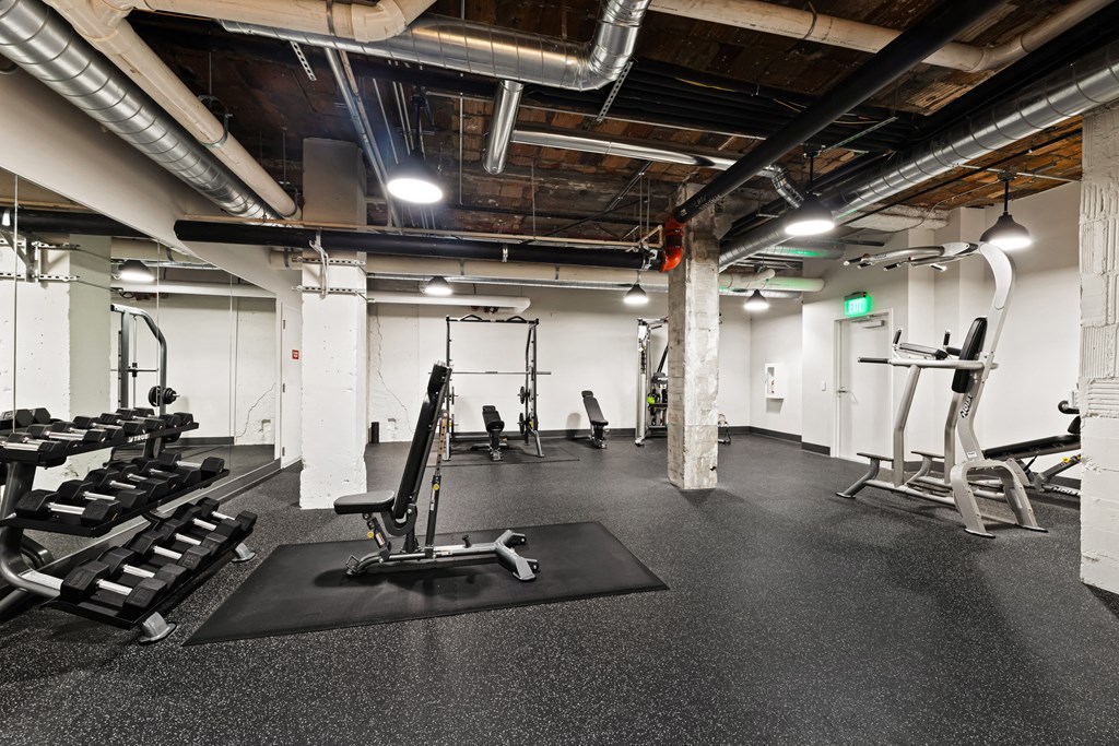 the gym at the case building at 3131 main st. in deep ellum in d