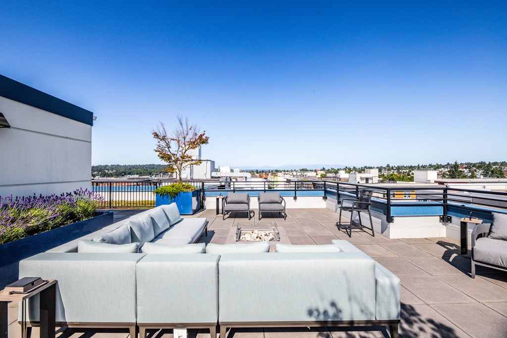 a view of the rooftop patio at the callaway house austin