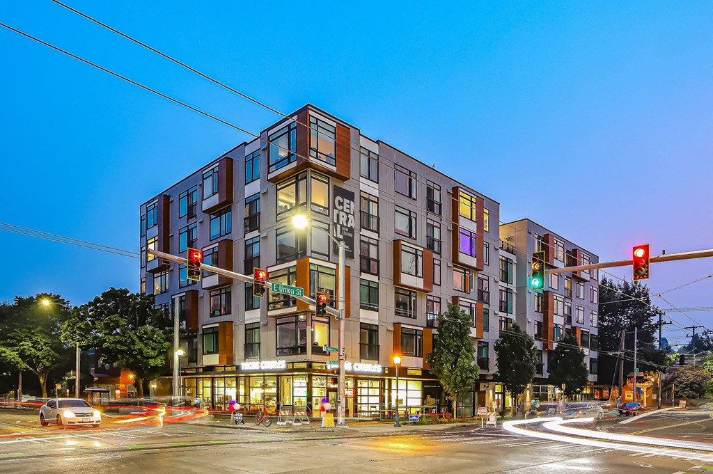 A multi-story building with a sign that says "Central Park" on it.